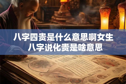 八字四贵是什么意思啊女生  八字说化贵是啥意思