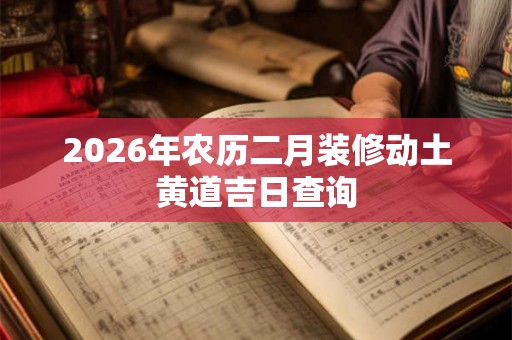 2026年农历二月装修动土黄道吉日查询