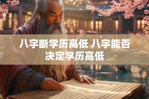 八字断学历高低 八字能否决定学历高低