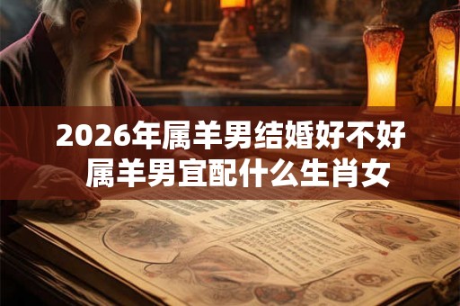 2026年属羊男结婚好不好  属羊男宜配什么生肖女