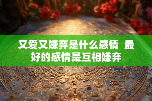 又爱又嫌弃是什么感情  最好的感情是互相嫌弃