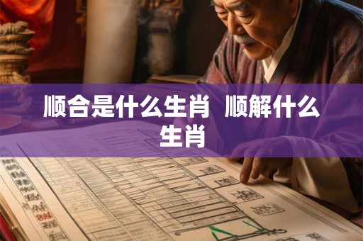 顺合是什么生肖 顺解什么生肖 顺合是什么生肖 顺解什么生肖
