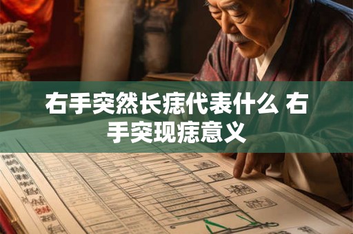右手突然长痣代表什么 右手突现痣意义