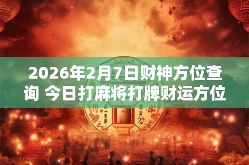2026年2月7日财神方位查询 今日打麻将打牌财运方位