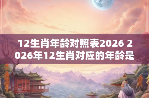 12生肖年龄对照表2026 2026年12生肖对应的年龄是多少