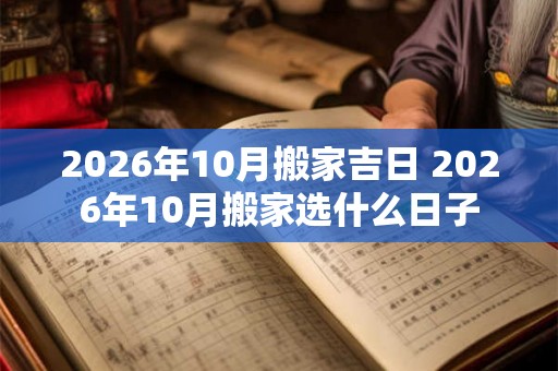 2026年10月搬家吉日 2026年10月搬家选什么日子