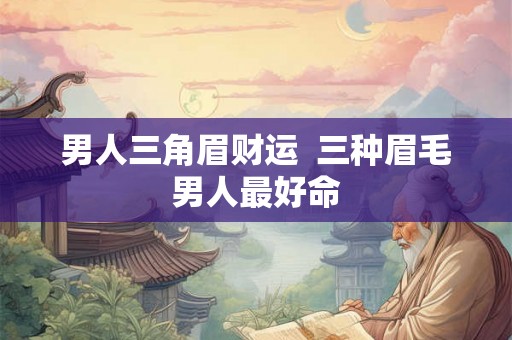 男人三角眉财运  三种眉毛男人最好命