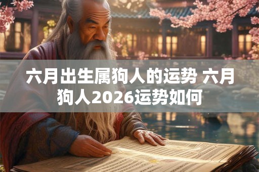 六月出生属狗人的运势 六月狗人2026运势如何