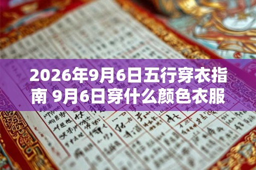 2026年9月6日五行穿衣指南 9月6日穿什么颜色衣服 2026年9月6日五行穿衣指南 9月6日穿什么颜色衣服