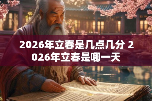 2026年立春是几点几分 2026年立春是哪一天