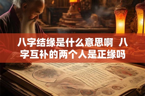 八字结缘是什么意思啊  八字互补的两个人是正缘吗