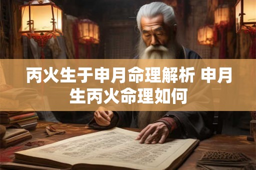 丙火生于申月命理解析 申月生丙火命理如何