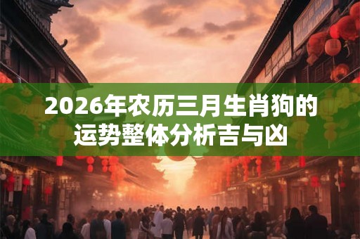 2026年农历三月生肖狗的运势整体分析吉与凶