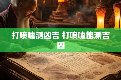 打喷嚏测凶吉 打喷嚏能测吉凶