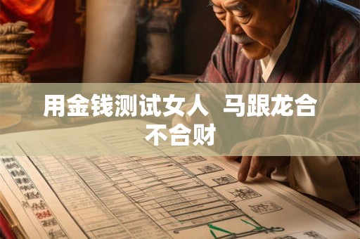 用金钱测试女人  马跟龙合不合财