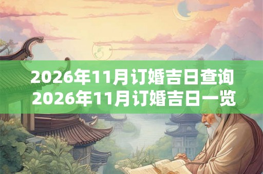 2026年11月订婚吉日查询 2026年11月订婚吉日一览表