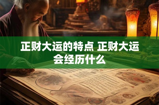 正财大运的特点 正财大运会经历什么 正财大运的特点 正财大运会经历什么