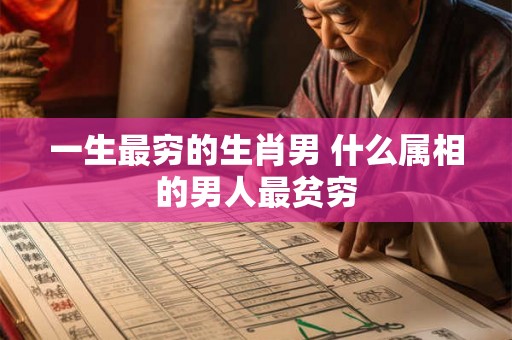一生最穷的生肖男 什么属相的男人最贫穷