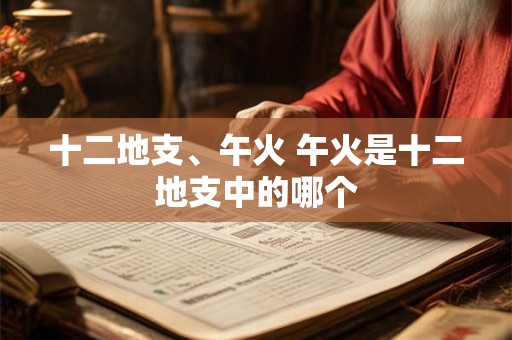 十二地支、午火 午火是十二地支中的哪个