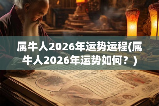 属牛人2026年运势运程(属牛人2026年运势如何？)