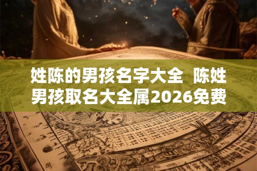 姓陈的男孩名字大全  陈姓男孩取名大全属2026免费