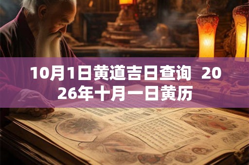 10月1日黄道吉日查询  2026年十月一日黄历