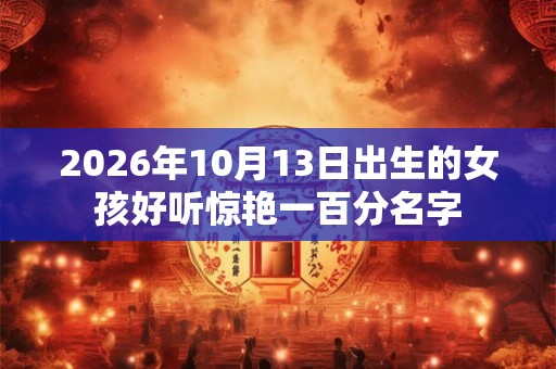 2026年10月13日出生的女孩好听惊艳一百分名字 2026年10月13日出生的女孩好听惊艳一百分名字