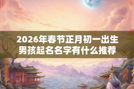 2026年春节正月初一出生男孩起名名字有什么推荐