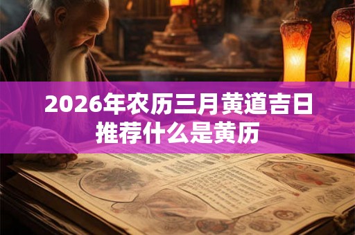 2026年农历三月黄道吉日推荐什么是黄历