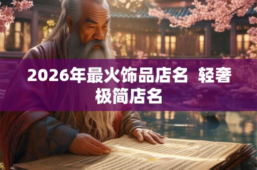 2026年最火饰品店名  轻奢极简店名