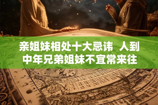 亲姐妹相处十大忌讳  人到中年兄弟姐妹不宜常来往