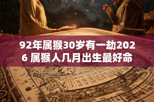 92年属猴30岁有一劫2026 属猴人几月出生最好命