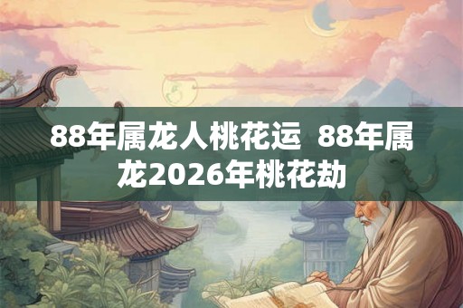 88年属龙人桃花运  88年属龙2026年桃花劫