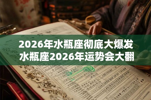 2026年水瓶座彻底大爆发 水瓶座2026年运势会大翻身吗 2026年水瓶座彻底大爆发 水瓶座2026年运势会大翻身吗