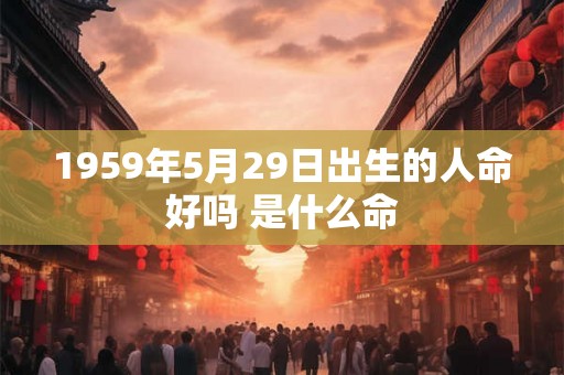 1959年5月29日出生的人命好吗 是什么命