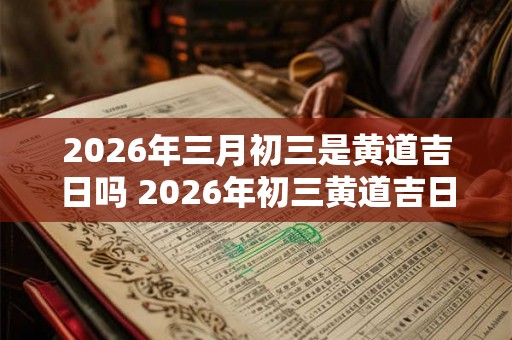 2026年三月初三是黄道吉日吗 2026年初三黄道吉日吗