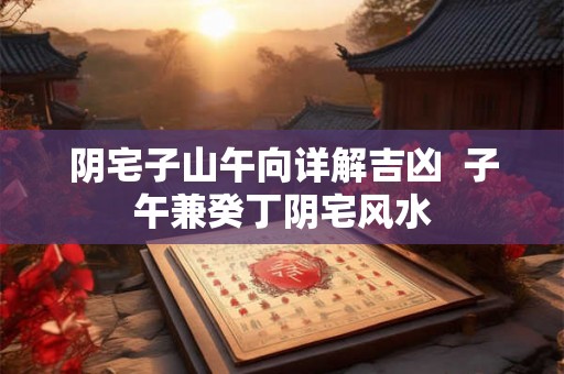 阴宅子山午向详解吉凶 子午兼癸丁阴宅风水 阴宅子山午向详解吉凶 子午兼癸丁阴宅风水