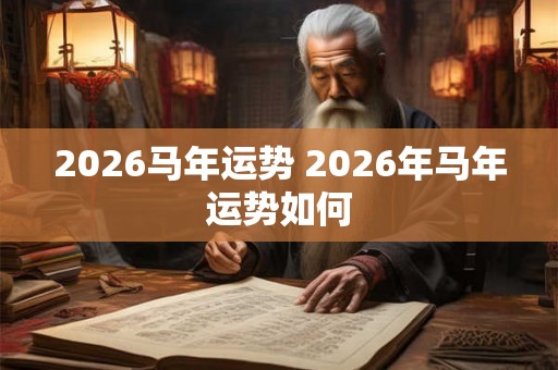 2026马年运势 2026年马年运势如何