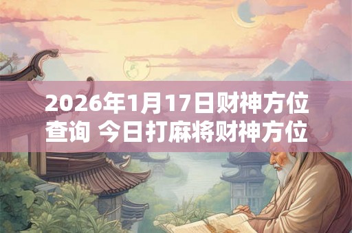2026年1月17日财神方位查询 今日打麻将财神方位一览表