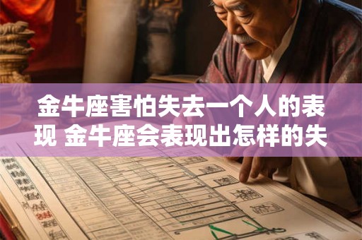 金牛座害怕失去一个人的表现 金牛座会表现出怎样的失去一个人的恐惧和焦虑