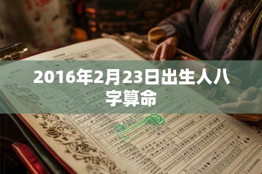 2016年2月23日出生人八字算命
