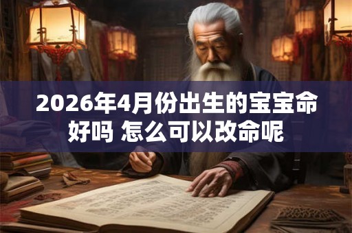 2026年4月份出生的宝宝命好吗 怎么可以改命呢