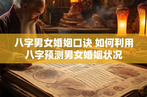 八字男女婚姻口诀 如何利用八字预测男女婚姻状况