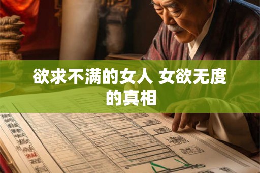 欲求不满的女人 女欲无度的真相