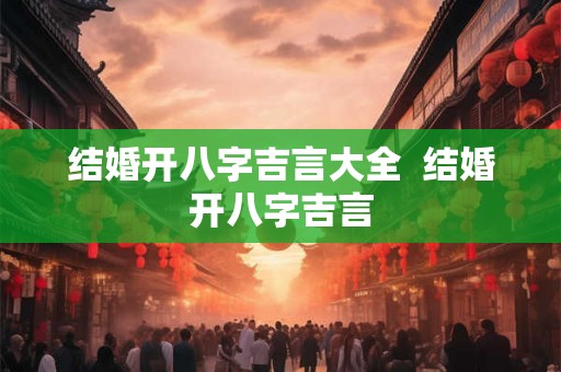 结婚开八字吉言大全  结婚开八字吉言
