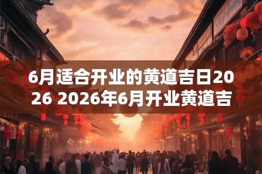 6月适合开业的黄道吉日2026 2026年6月开业黄道吉日有哪些