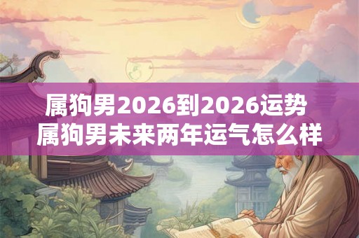 属狗男2026到2026运势 属狗男未来两年运气怎么样