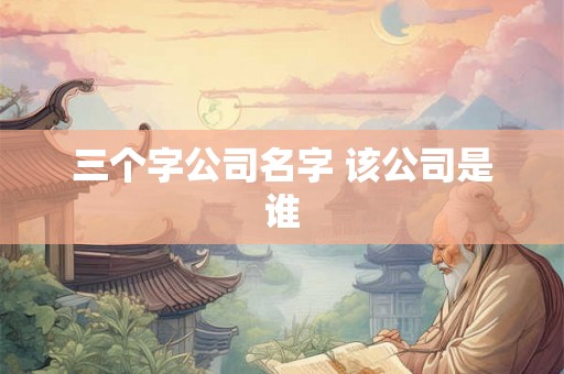 三个字公司名字 该公司是谁