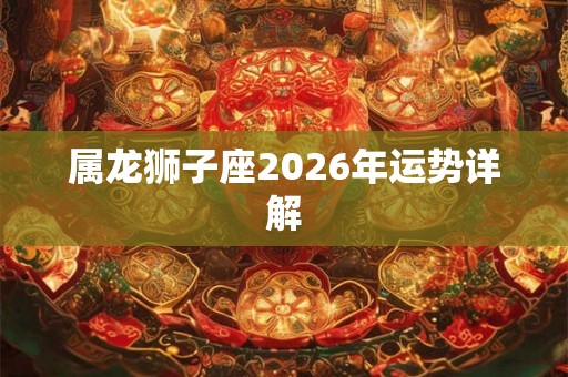 属龙狮子座2026年运势详解