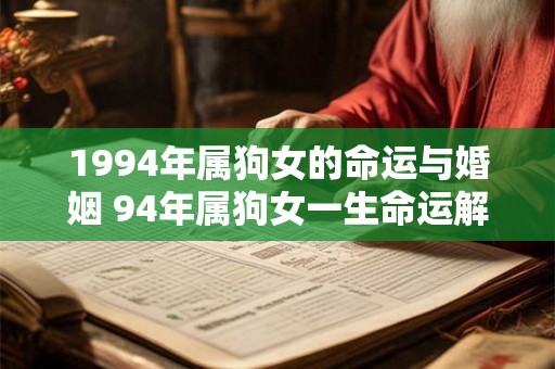 1994年属狗女的命运与婚姻 94年属狗女一生命运解析